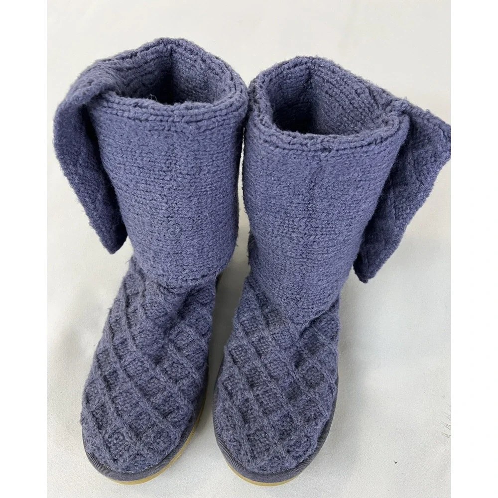 UGG Boots Womens Sz 8 Australia ‎ Knit Fold Over Purple Sweater